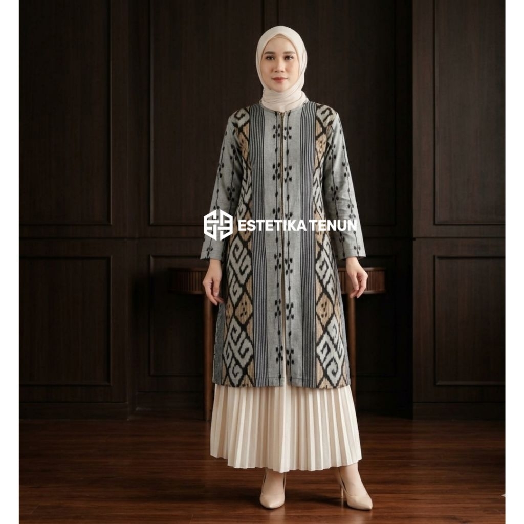 NAURA TUNIK TENUN - Atasan Tenun - Blouse Tenun - Atasan wanita - Atasan kantor - Atasan kerja - Baj