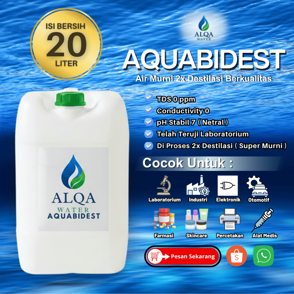 Aquabidest / Aquabidestilata / Aquabidest 20 liter