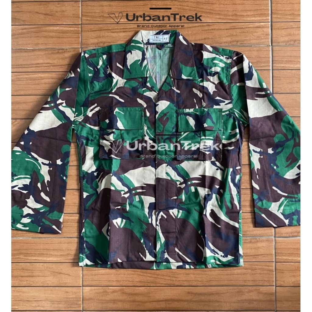 Baju Setelan PDL Loreng Malvinas Bahan Sritex Wool Warna Gelap Tidak Mudah Luntur