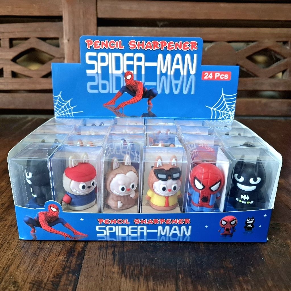 Rautan Pensil Karakter Lucu Rautan Labubu Spiderman Batman Rautan anak sekolah murah