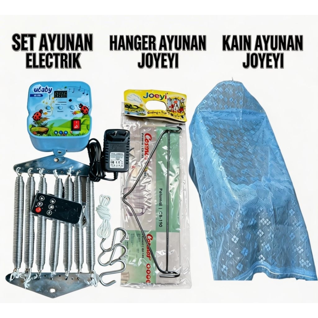mesin ayunan bayi elektrik + kain ayunan joeyi