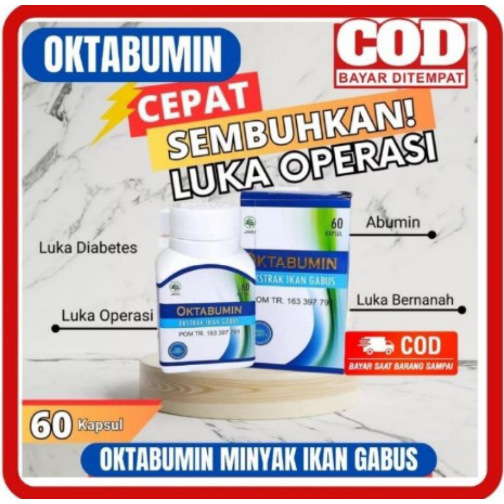 Oktabumin Kapsul ektrak ikan Gabus ikan Kutuk Herbal Untuk Penyembuhan Luka dalam dan luar 60 kps Be