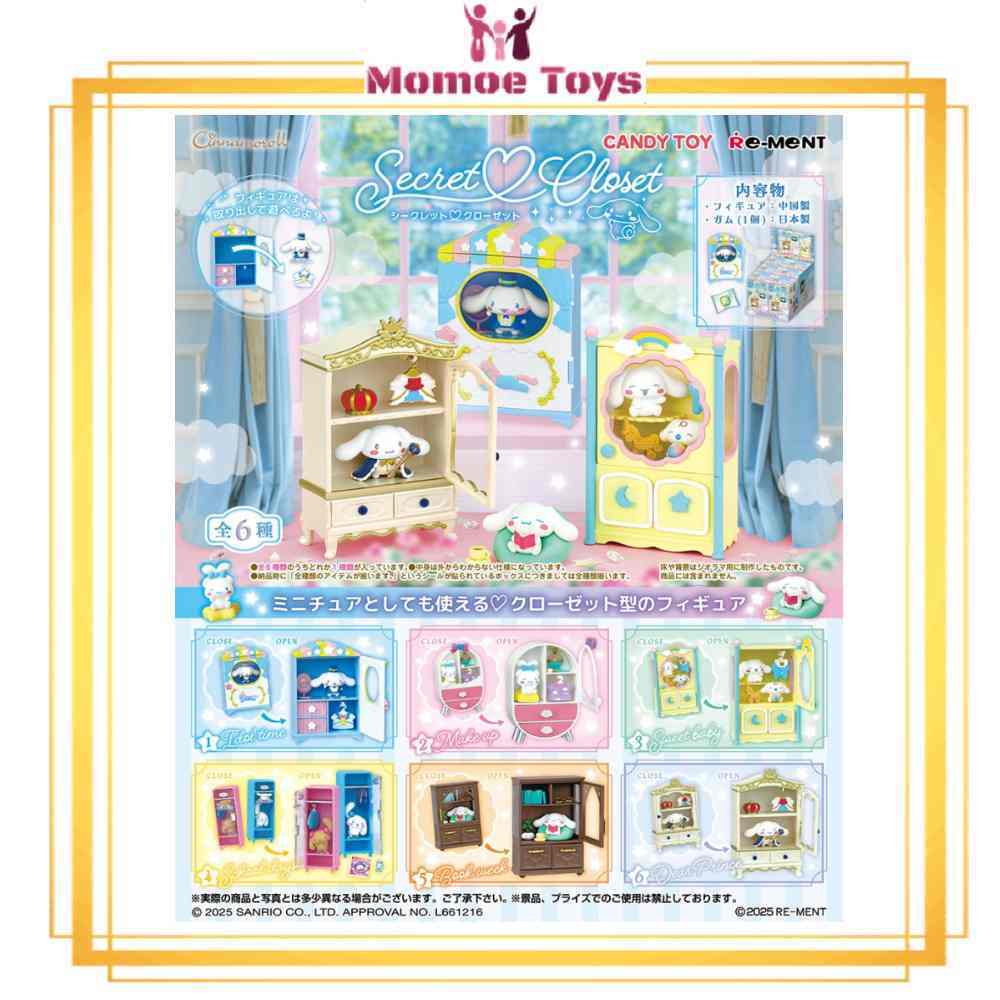 Re-ment Sanrio Characters Cinnamoroll Secret Closet Series Blind Box Figure Rement Original Jepang