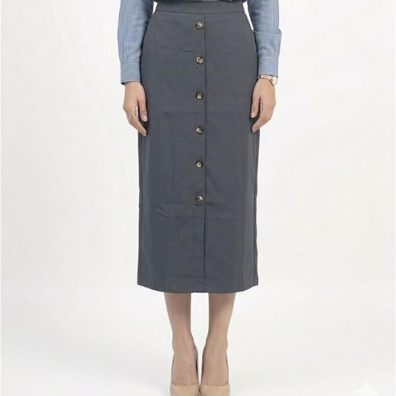 Eprise  Skirt Midi GREY BE79 | Rok Formal Wanita
