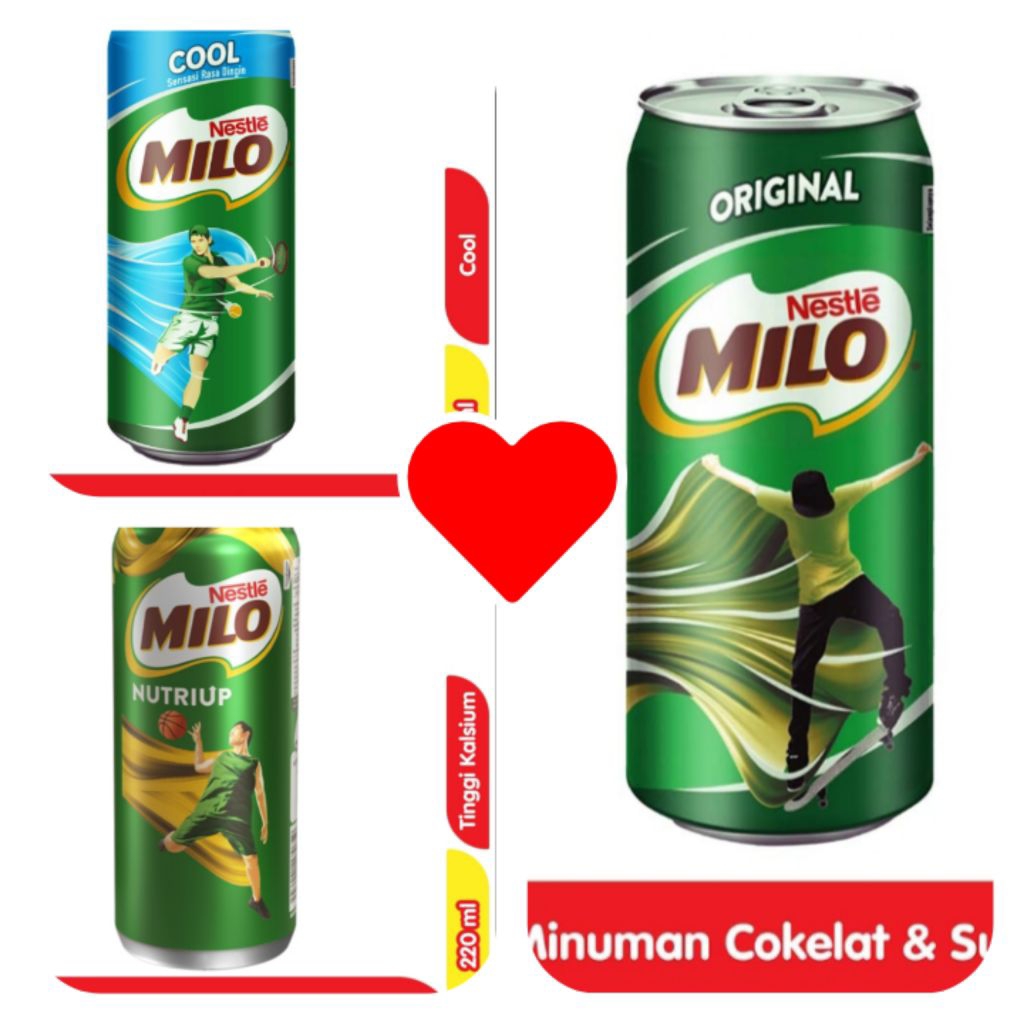 Susu kaleng Milo 220ml . susu milo kaleng 220ml . minuman susu coklat kaleng milo 220ml