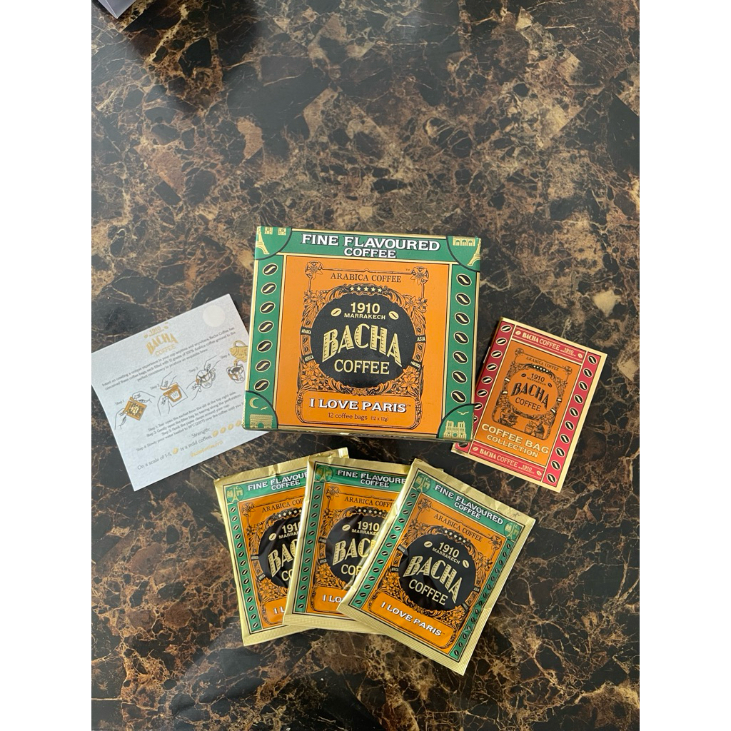 Bacha Coffee - I LOVE PARIS sachet. 100% arabica coffee 1910 Marrakech