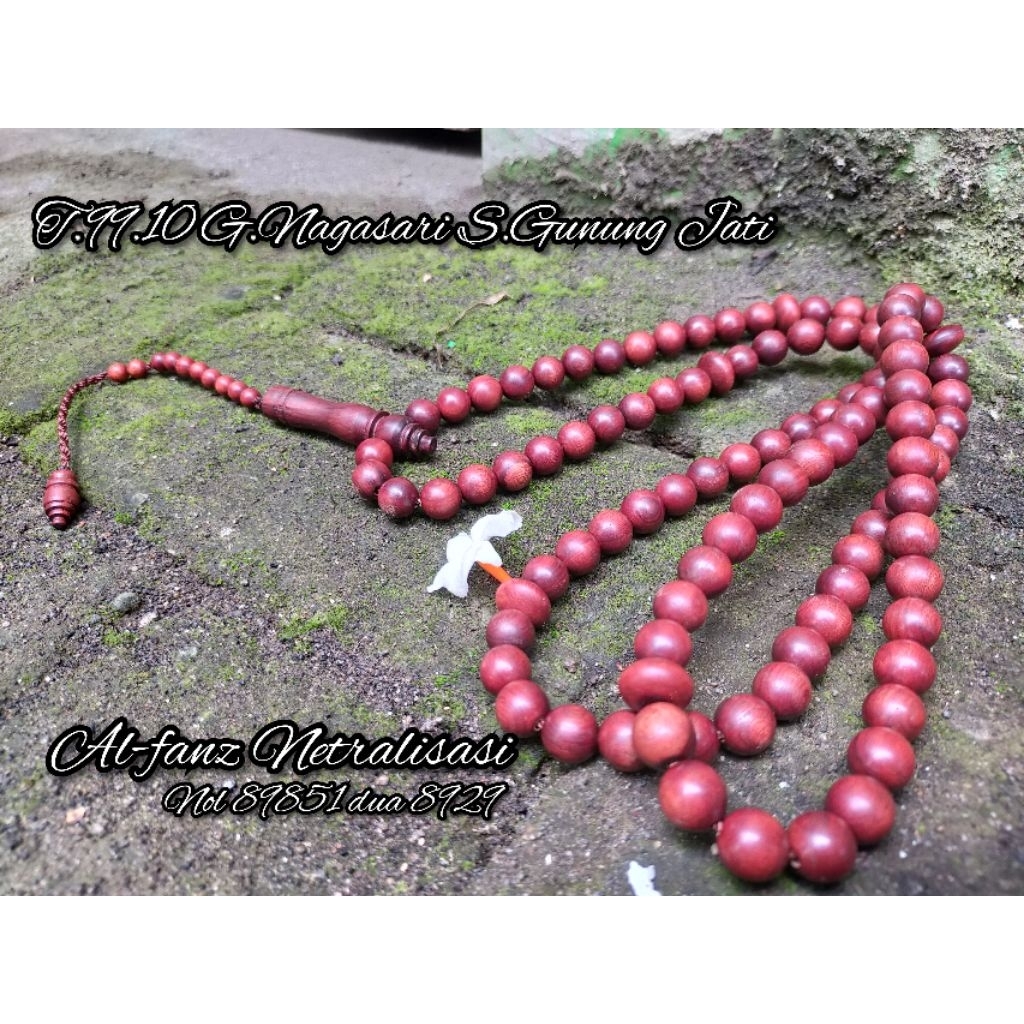 tasbih galih nagasari sunan gunung jati bit 10mm asli bersertifikat