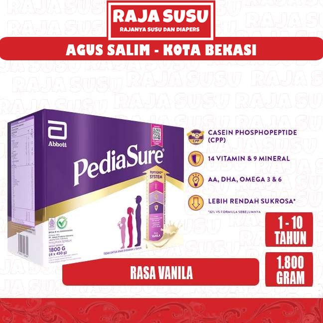 PEDIASURE VANILA 1800 GR (4X450 GR) - RAJA SUSU