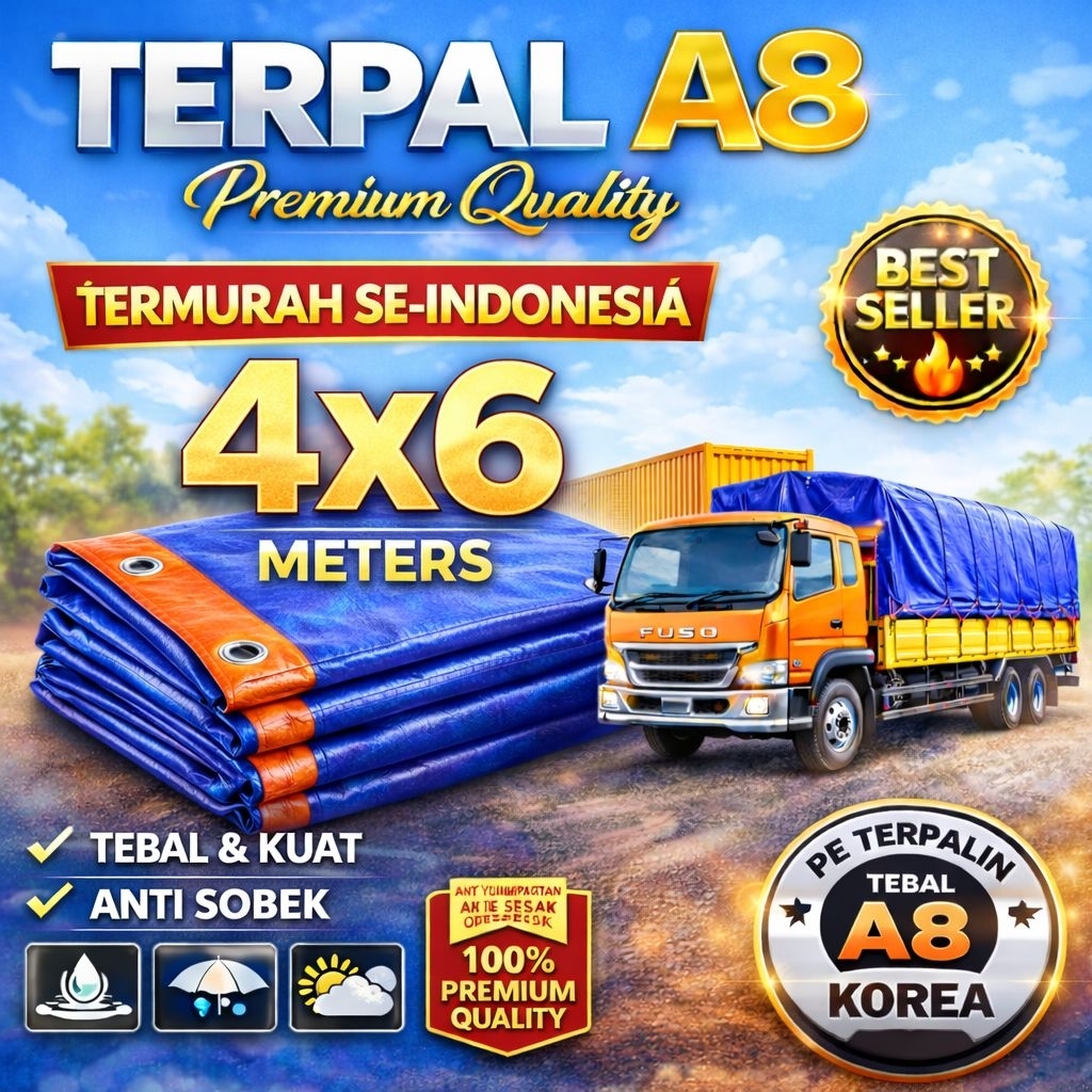 terpal plastik Korea terpal lembaran 4x6 A8 terpal tenda terpal truk terpal waterproof terpal anti a