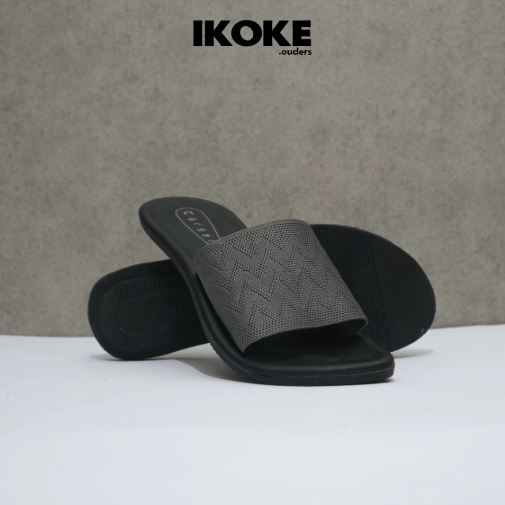 Sandal Slip On Wanita Carsel - Grey