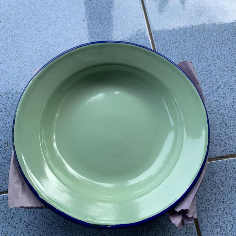 PIRING SENG dan LEPEK SENG RRT KEMBANG 16CM  16cm polos, Hijau Murah