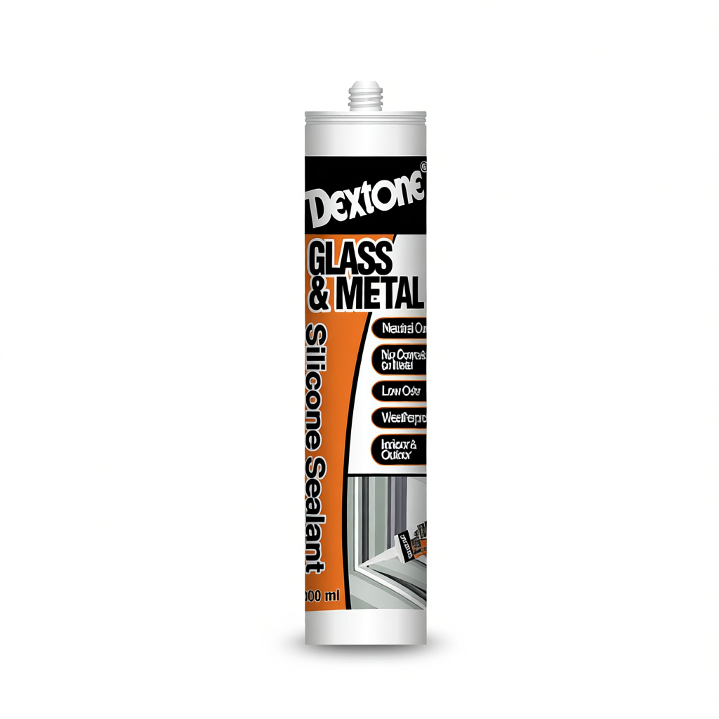 silicone sealant dextone glass and metal 300ml HITAM