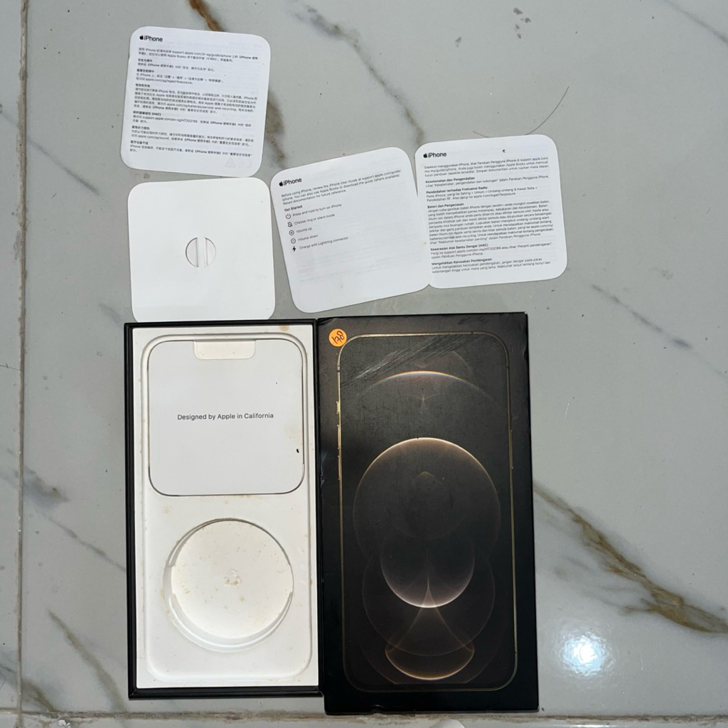 BOX IPHONE 12 PRO MAX GOLD SECOND ZPA