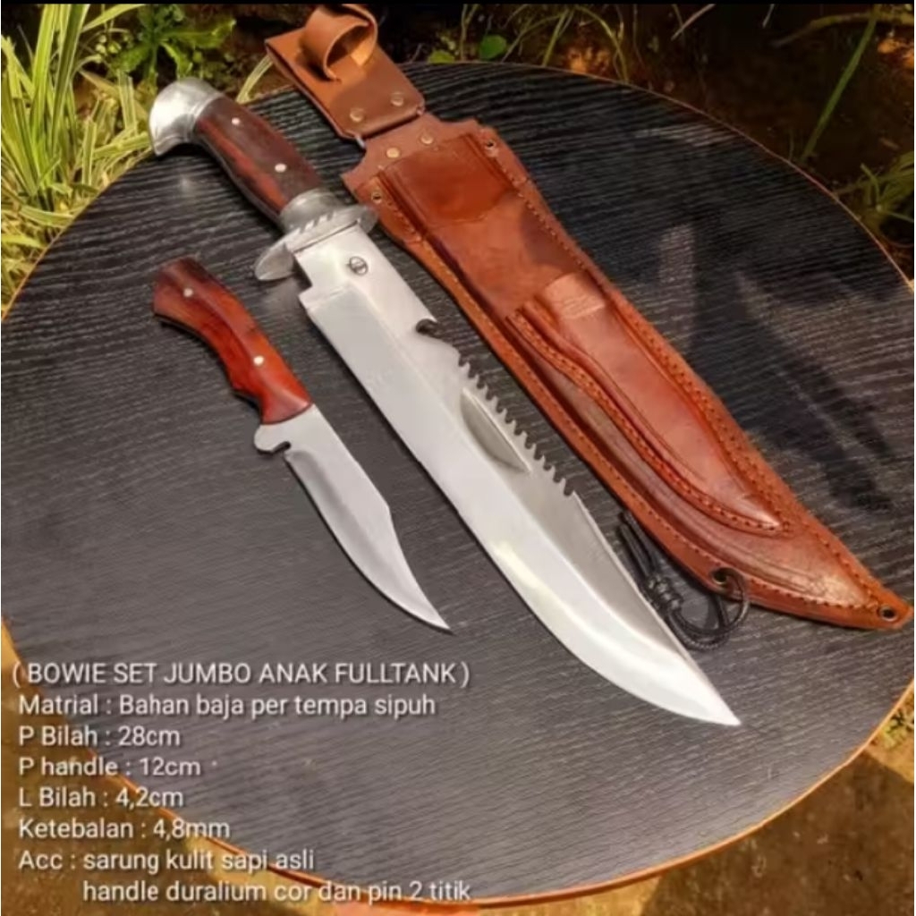 pisau tactikal Rambo jumbo survival outdoor/pisau Bowie pisau multifungsi