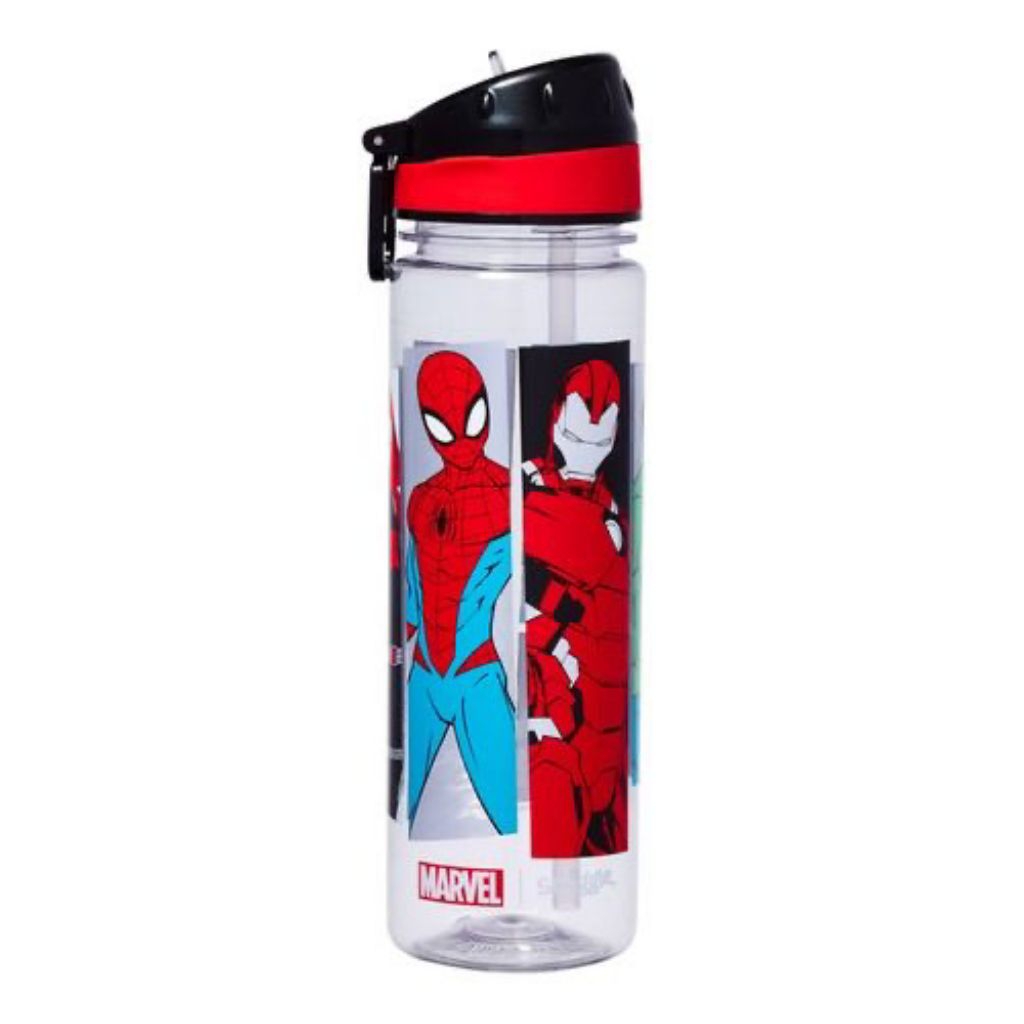 Smiggle Marvel Drink Bottle 650ml - Botol Minum Anak Smiggle x Marvel Original Spider-Man & Iron Man