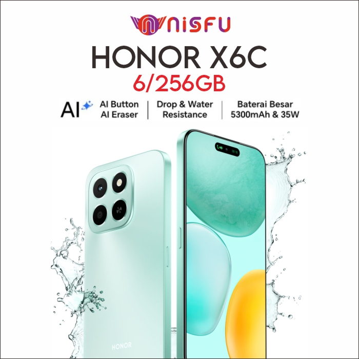 HONOR X6C 6GB/256GB NFC MediaTek Helio G81 Ultra, 5300mAh 35W | Garansi Resmi