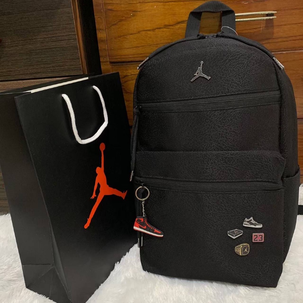TAS RANSEL JORDAN RUPTURE CRACK LEATHER ORIGINAL BLACK WHITE BACKPACK / TAS RANSEL RUPTURE PRIA WANI