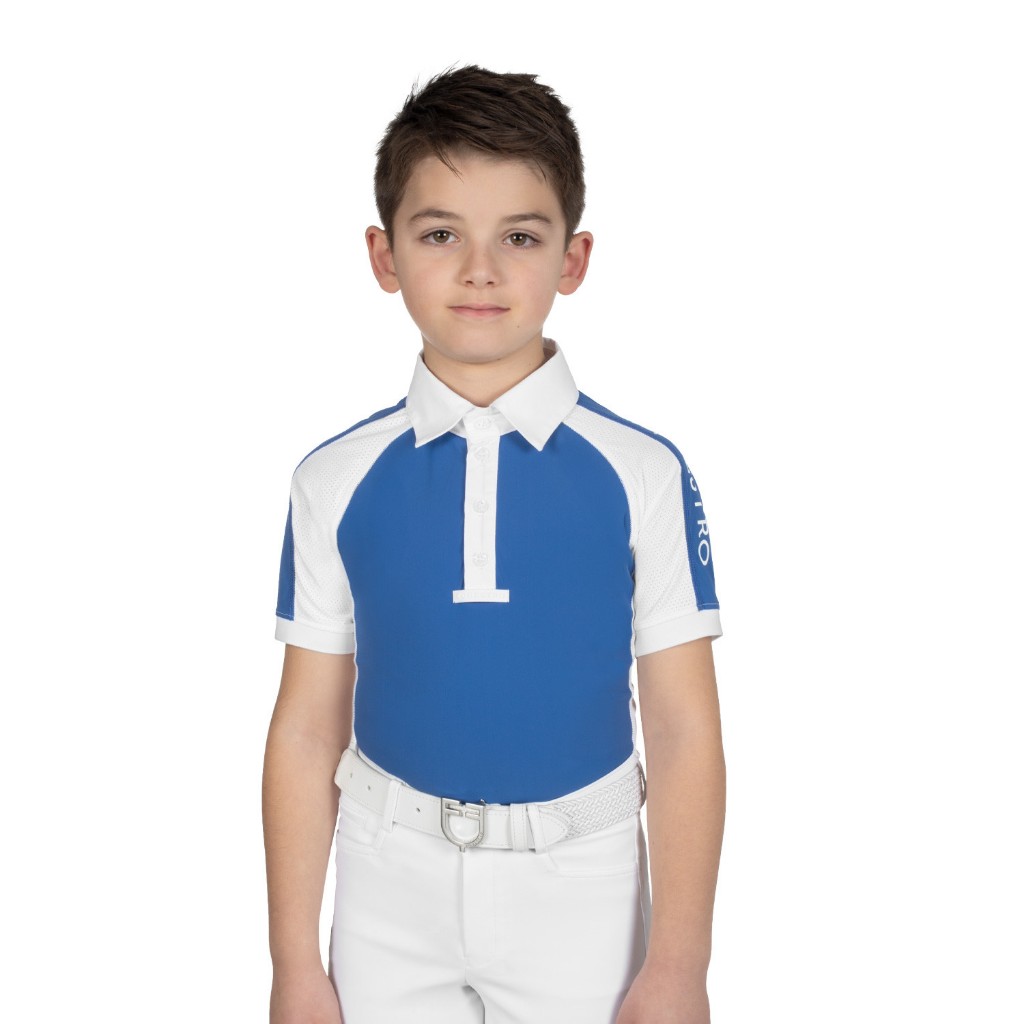 Baju Berkuda Anak Equestro Boys Slimfit Competition Polo Shirt Four Buttons Equestrian