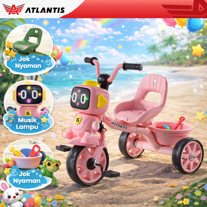 Sepeda Anak Wanita / Sepeda Tricycle Atlantis Model Robot / Sepeda Anak Atlantis