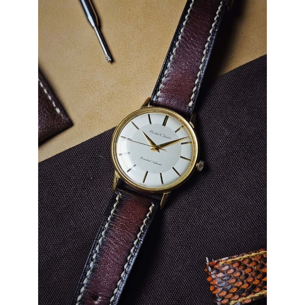 Vintage 1960s Seiko Crown Gold Plated Manual Wind