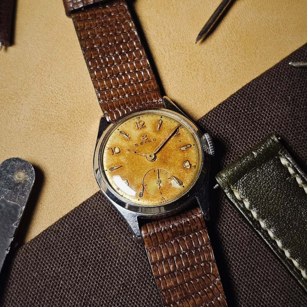 Vintage 1950s Seiko Sub Second Patina Dial