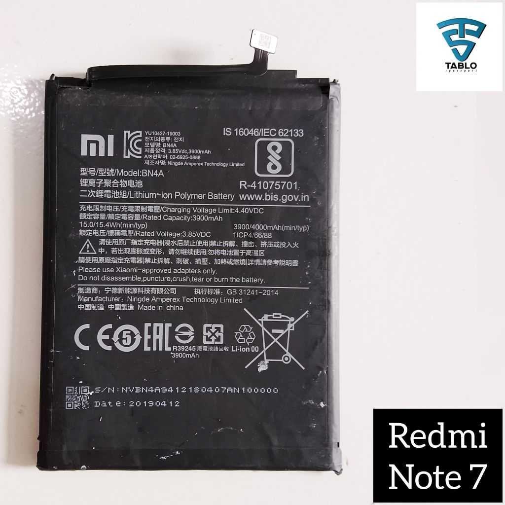 baterai Xiaomi redmi note 7 BN44 original copotan hp