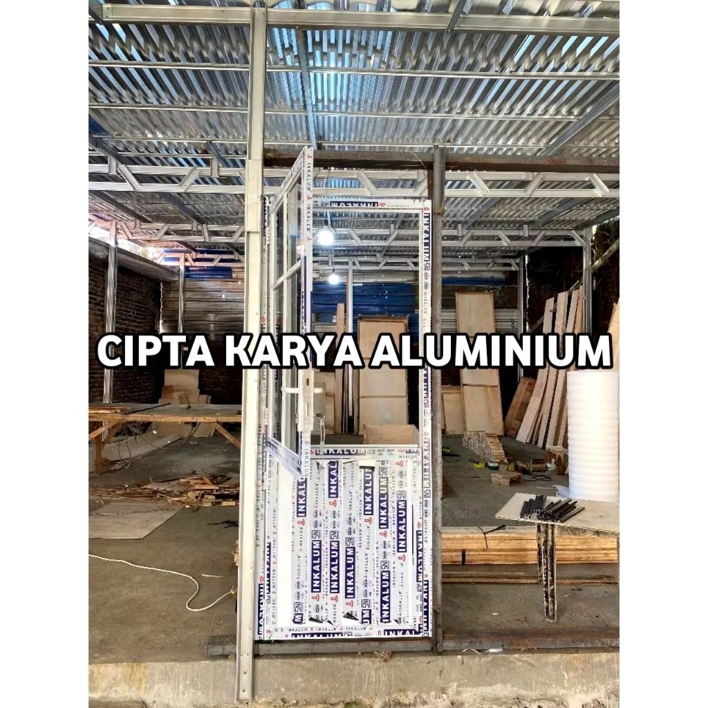 PINTU KOBOY ALUMINIUM 2daun bisa di buka atas bawah ukuran L90xT210 bisa costum ukuran GRATIS packin
