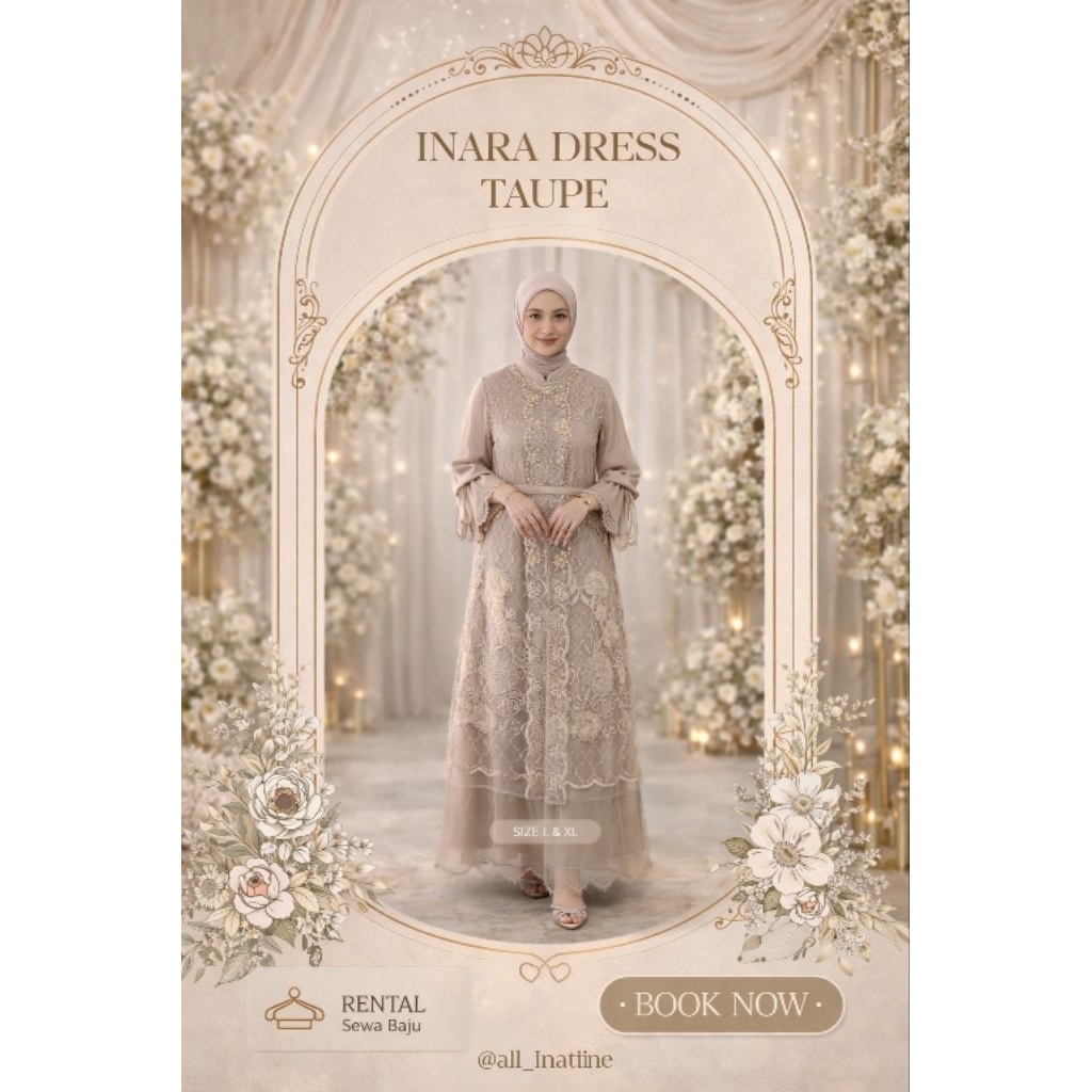 HANYA PENYEWAAN Inara dress taupe by SARAH THE LABEL