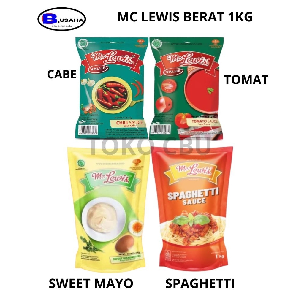 Mc Lewis Saus Cabe, Saus Tomat, Mayonais, Saus Spaghetti / Spageti, Value Setengah Kilo Dan 1kg