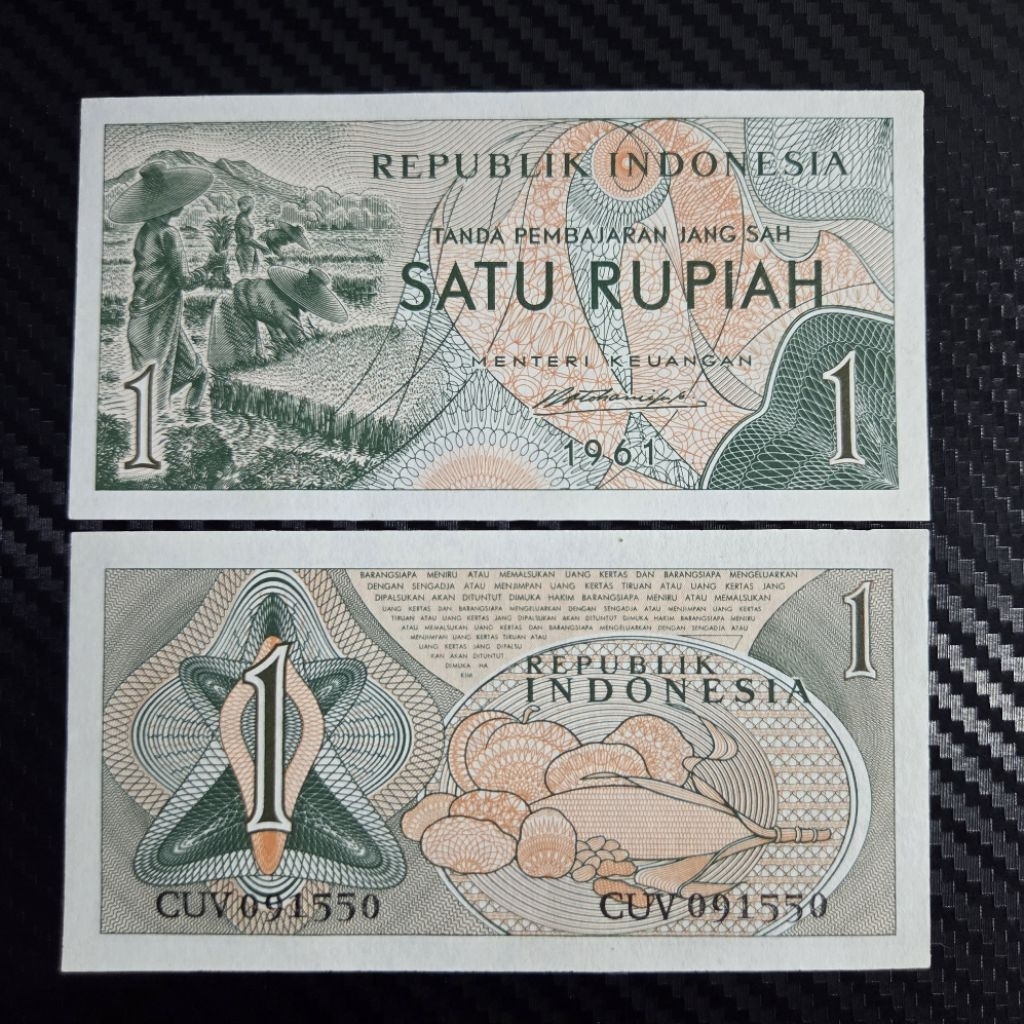Uang Kuno Indonesia 1 Rupiah Tahun 1961 Koleksi Asli