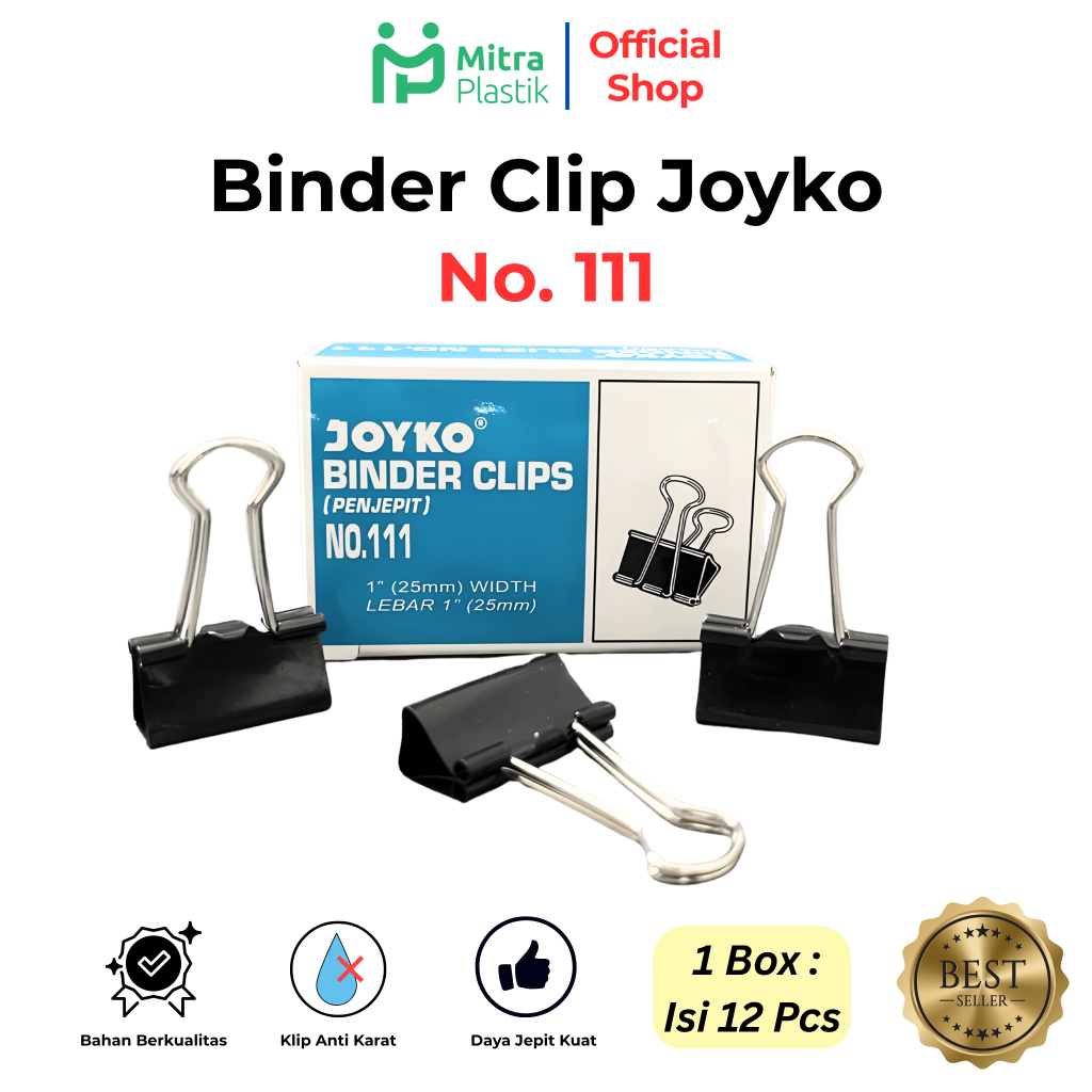 Binder Clips Joyko Binder Clips No 111 Penjepit Kertas Paper Clip Besar Paper Clip Hitam