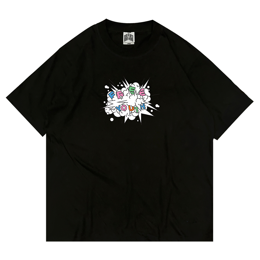 YEAH RIGHT Boom T shirt Black - Kaos Hitam Cotton Combed 24s Unisex