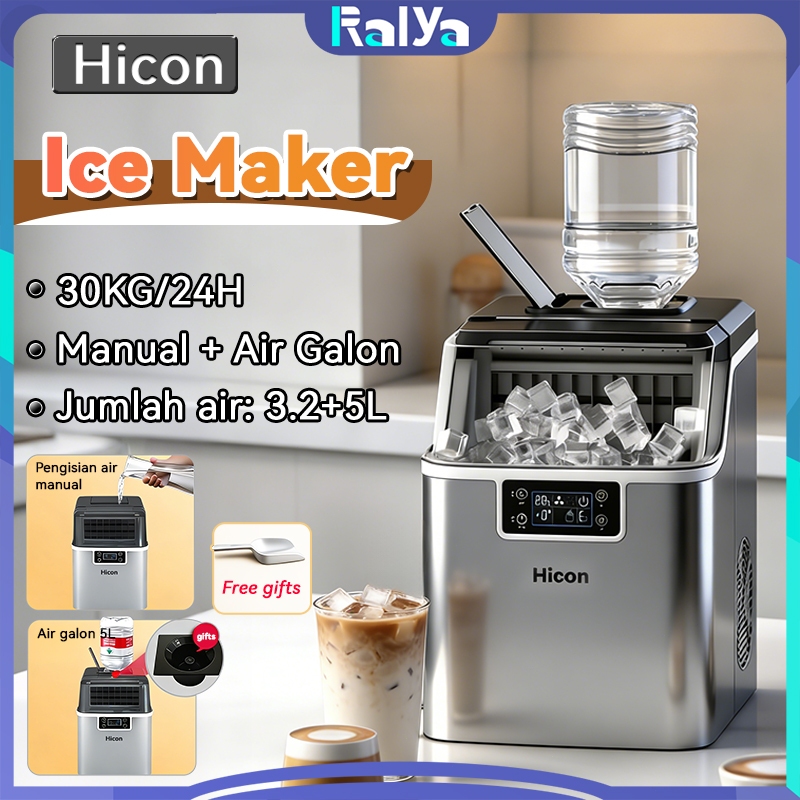 [HICON Brand]Pembuat Es Ice Machine HICON Ice Maker 30kg per 24 jam Mesin Pembuat Es Batu Pembuatan 