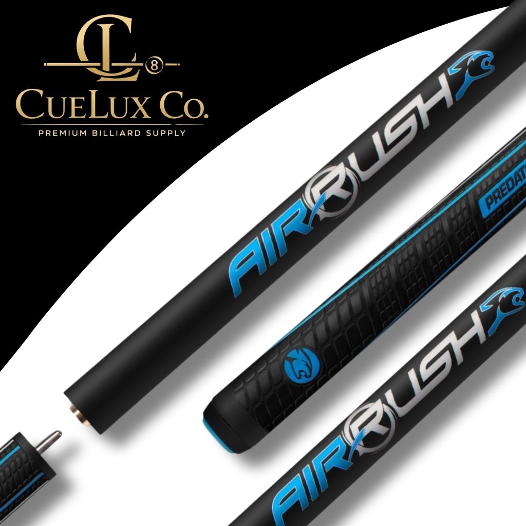 PREDATOR AIR RUSH BLACK SPORT WRAP JUMP CUE - STIK BILLIARD PREDATOR AIR RUSH BLACK SPORT WRAP JUMP 