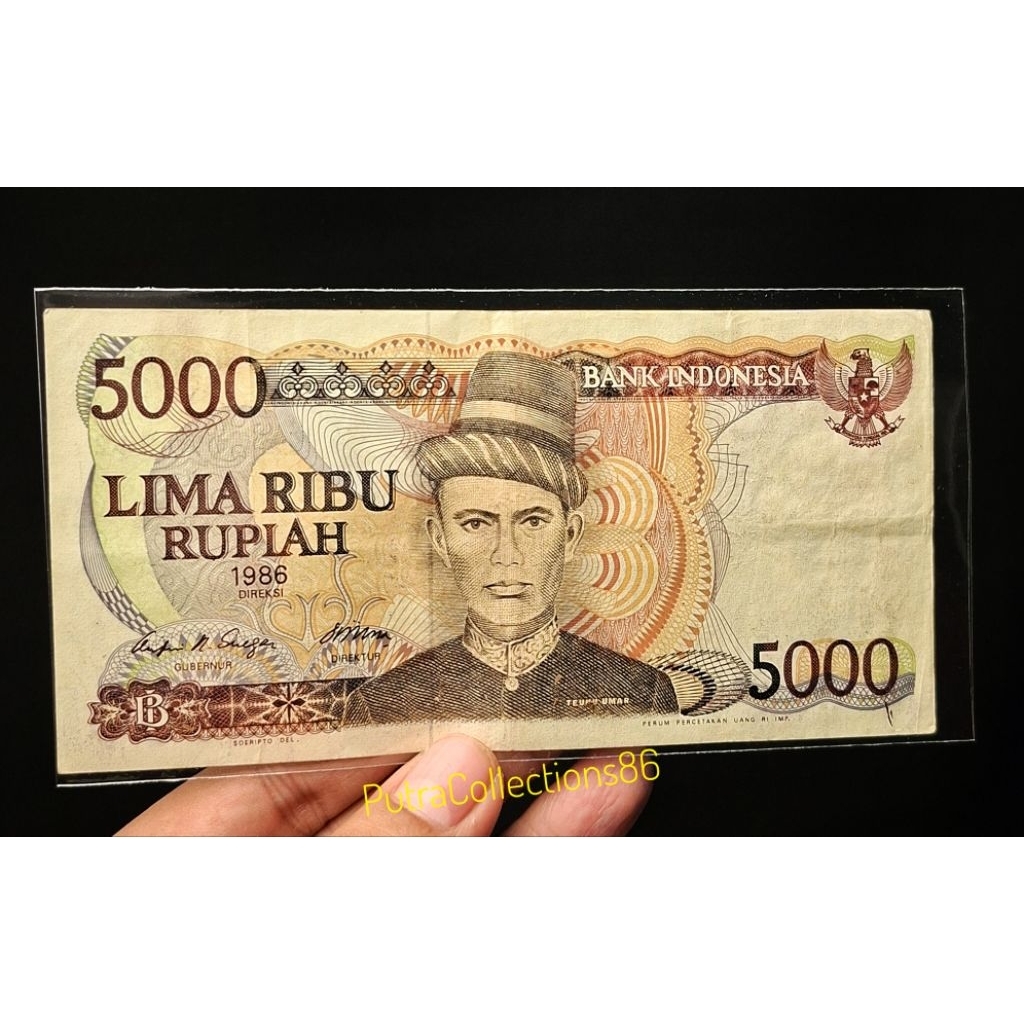 uang 5000 ribu rupiah Teuku Umar 1986 seri X (A20)