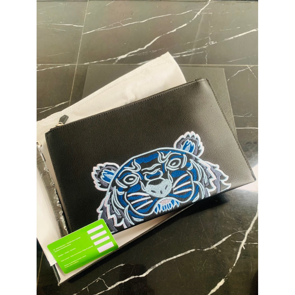 kenzo clutch pria handbag pria full bordir kwalitas premium lengkap box