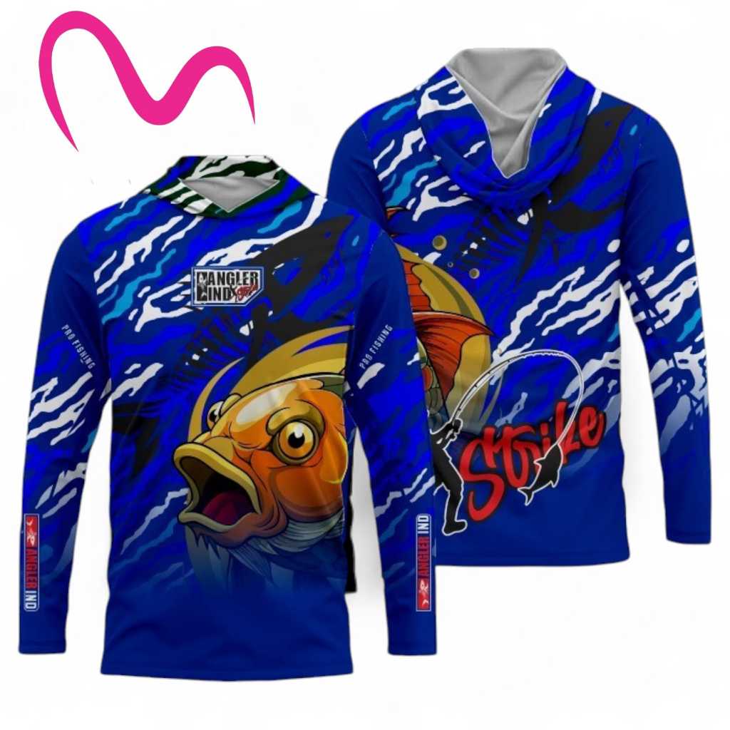 Baju Jersey Mancing Satuan Lengan Panjang Outdoor Anti UV Bahan Jersey Drifit Adem Halus Cepat Kerin