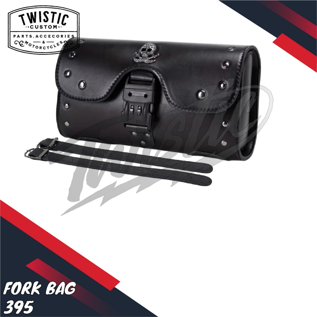Fork Bag 395 Tas Kulit Side Bag Saddlebag Depan Belakang Samping Motor Harley Davidson Vulcan 650 Ho