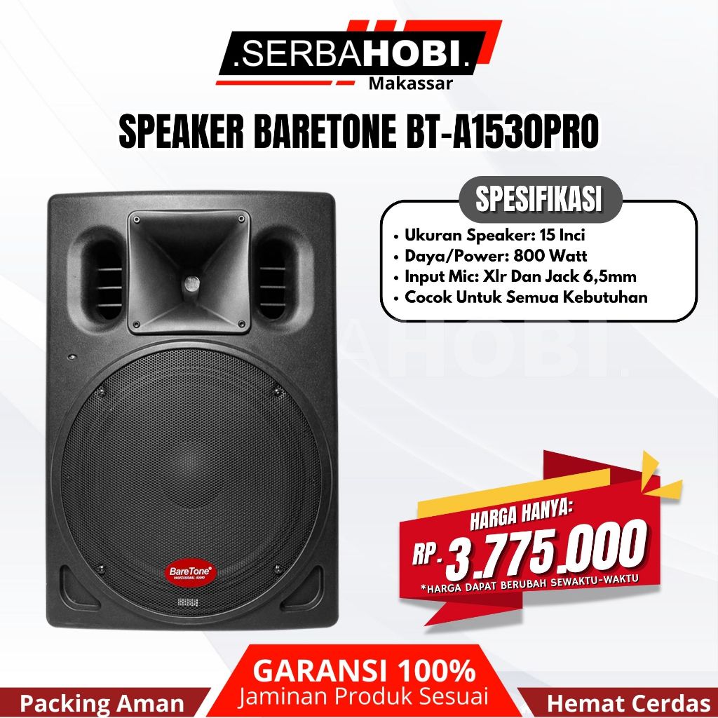 SPEAKER BARETONE BT-A1530 / SPEAKER AKTIF BARETONE GARANSI