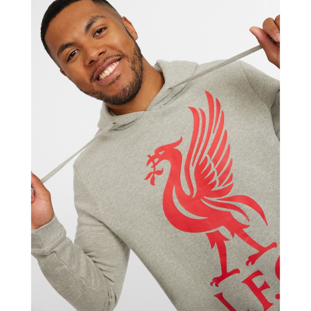 Liverpool FC Liverbird Grey Hoody - Official LFC Jaket Original Pria