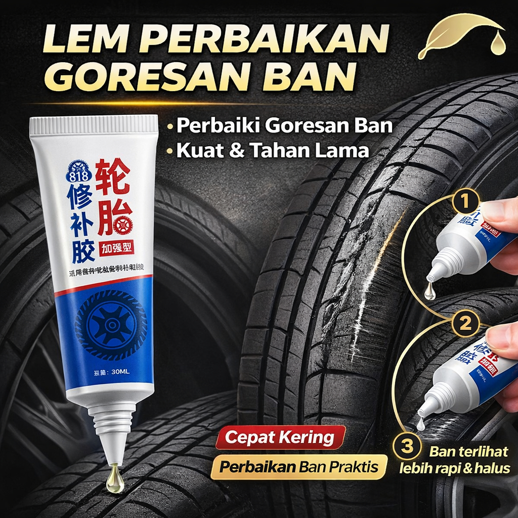 Lem Perbaikan Ban Mobil / Lem Tambalan Ban / Untuk Goresan dan Retakan Samping / Perekat Karet Tahan