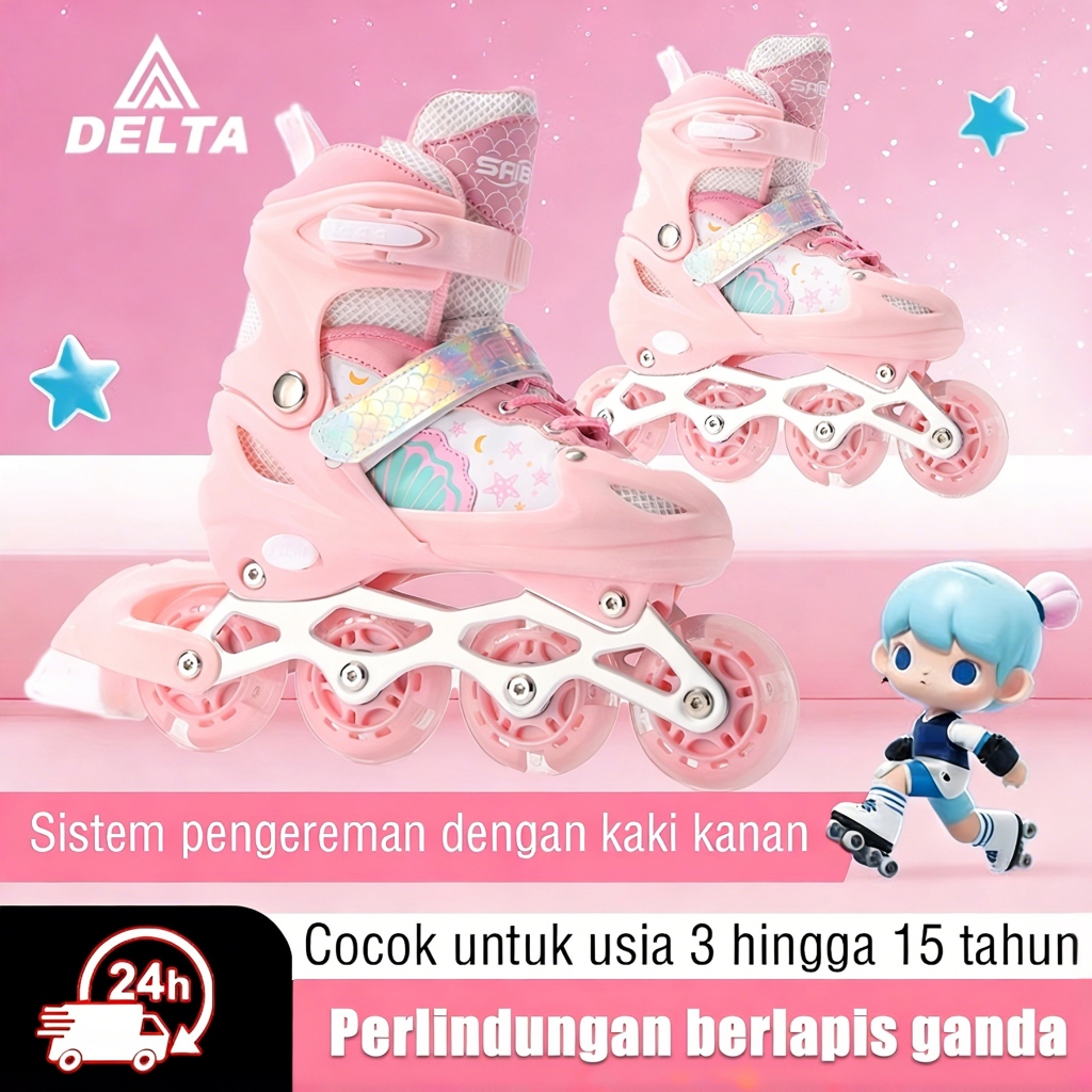 Disediakan 1 set baut-Sepatu Roda Inline Skate Anak Dewasa Laki Perempuan Roda Nyala Outdoor Rekreas