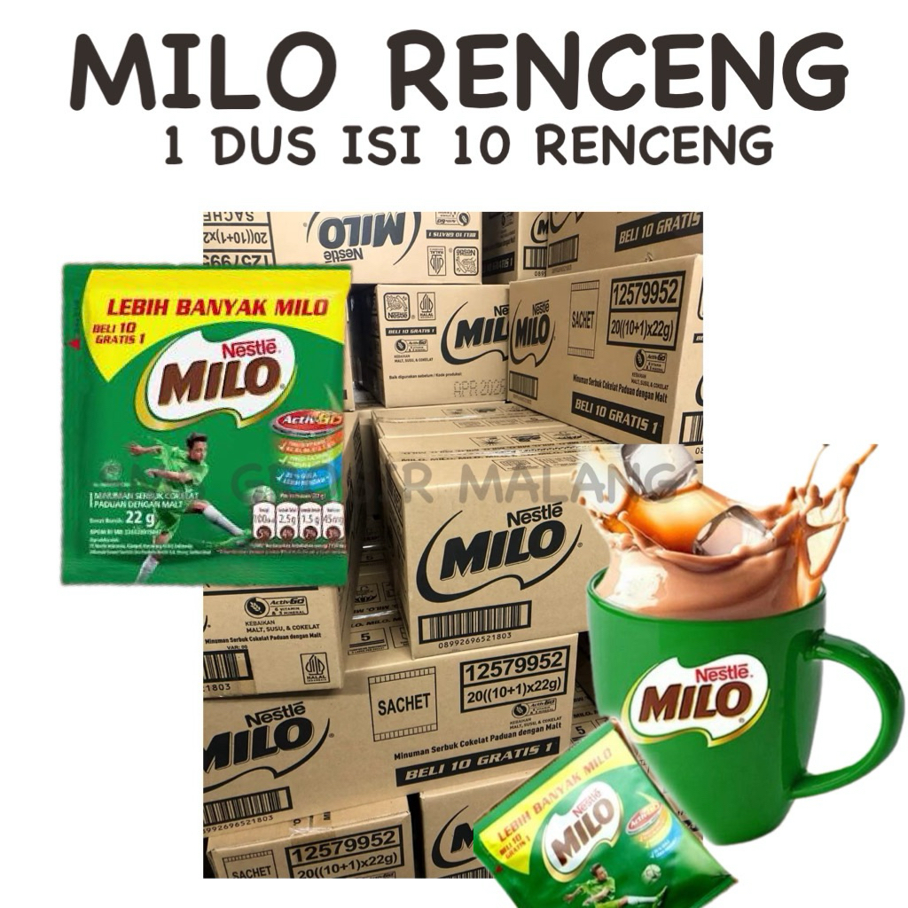 MILO RENCENG / MILO SASET / MILO BUBUK / 1 CARTON ISI 10 RENCENG