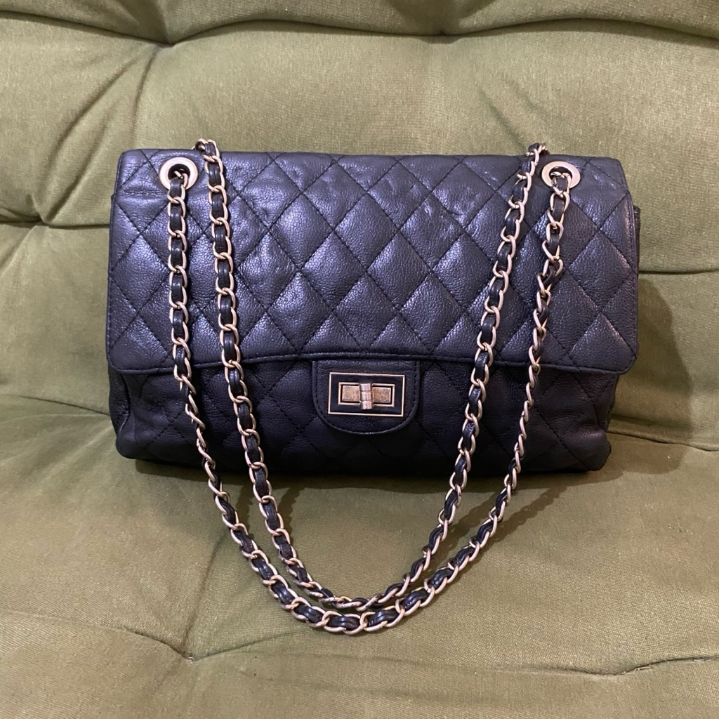 Preloved sling tote rantai Harry Mason kulit asli