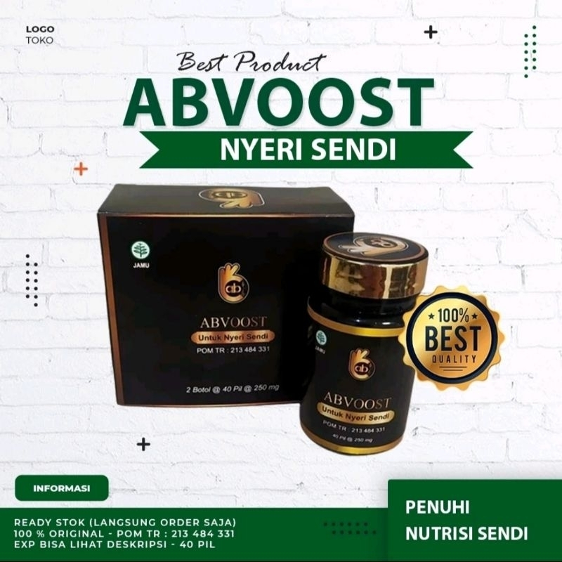 ABVOOST Pil Hitam Ajaib Membantu Nyeri Sendi Asam Urat Stroke 40 Pil Original