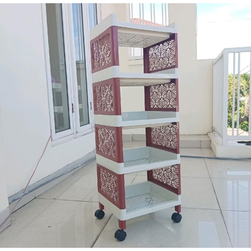 Rak serbaguna rak pelastik merek yoyo susun 5