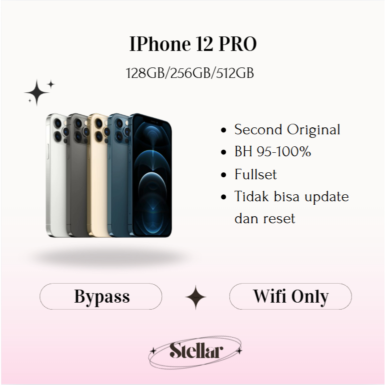 IPHONE 12 PRO WIFI ONLY 128GB/256GB/512GB Bekas Second Original Mulus Fullset Game/Live/Merekam Vide