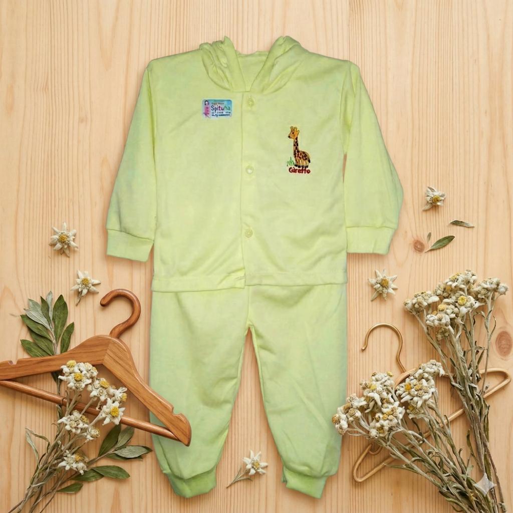 Piyama Bayi / Setelan Baju Bayi Syifana Giraffe Polos