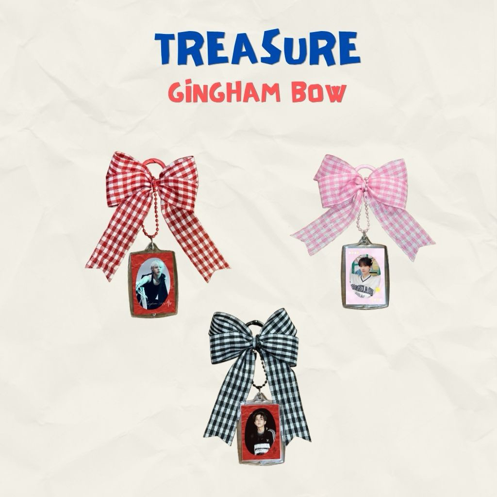 TREASURE Gingham Bow - KPOP KEYCHAIN