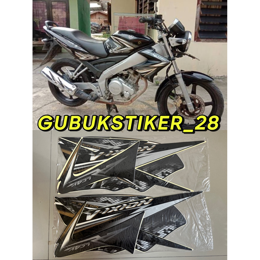 STRIPING STIKER LIS BODY MOTOR YAMAHA VIXION OLD 2009 HITAM